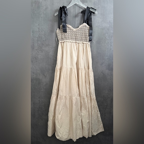 Free People Bluebell Solid Maxi Dress Large B2272 - Picture 2 of 4